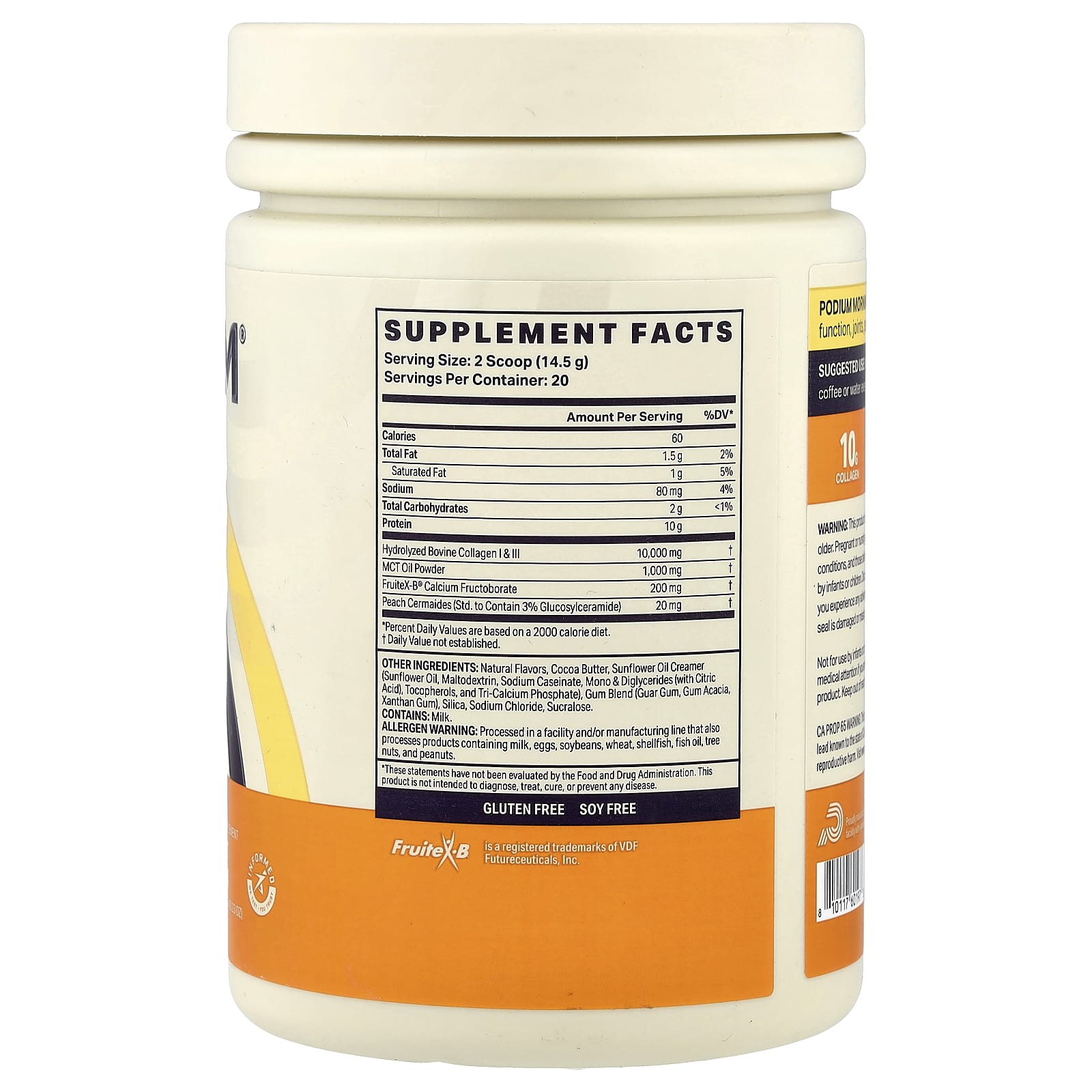 Podium Nutrition, Morning Collagen, Sweet Cream, 10.23 oz (290 g)
