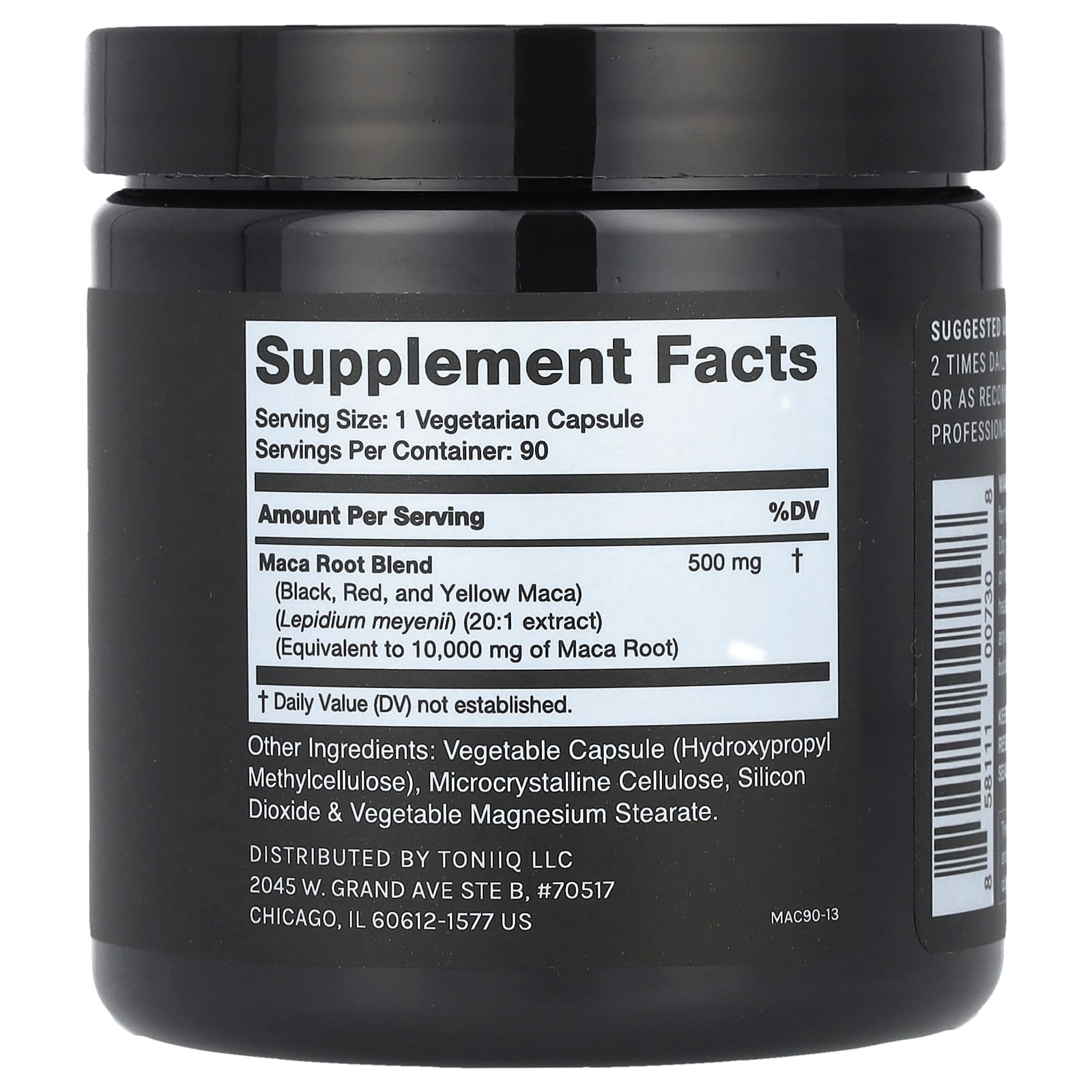 Toniiq, Maca, 90 Capsules (500 mg per Capsule)