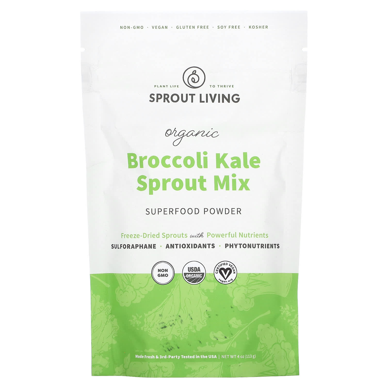 Sprout Living, Organic Broccoli Kale Sprout Mix , 4 oz (113 g)