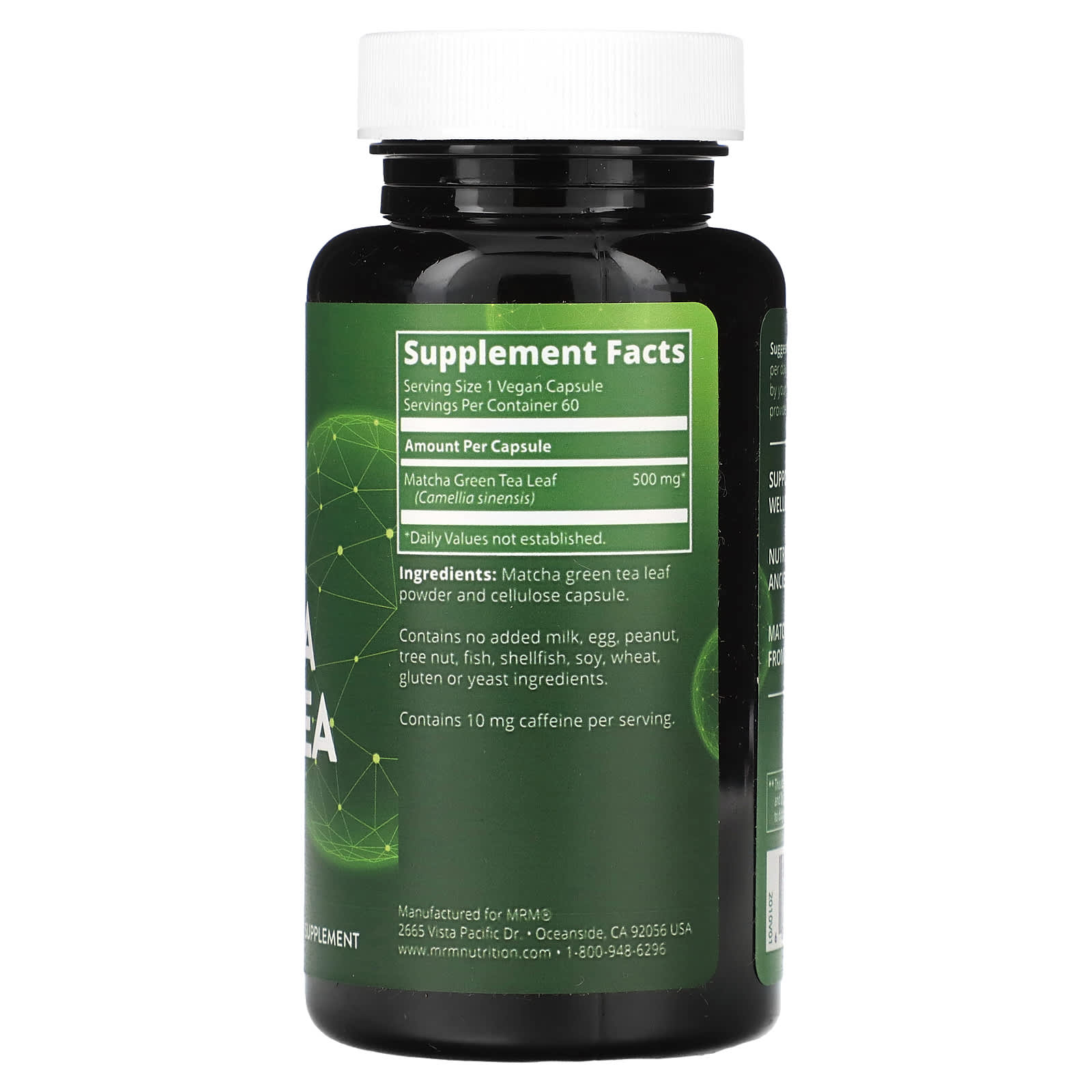 MRM Nutrition, Matcha Green Tea, 60 Vegan Capsules (500 mg per Capsule)