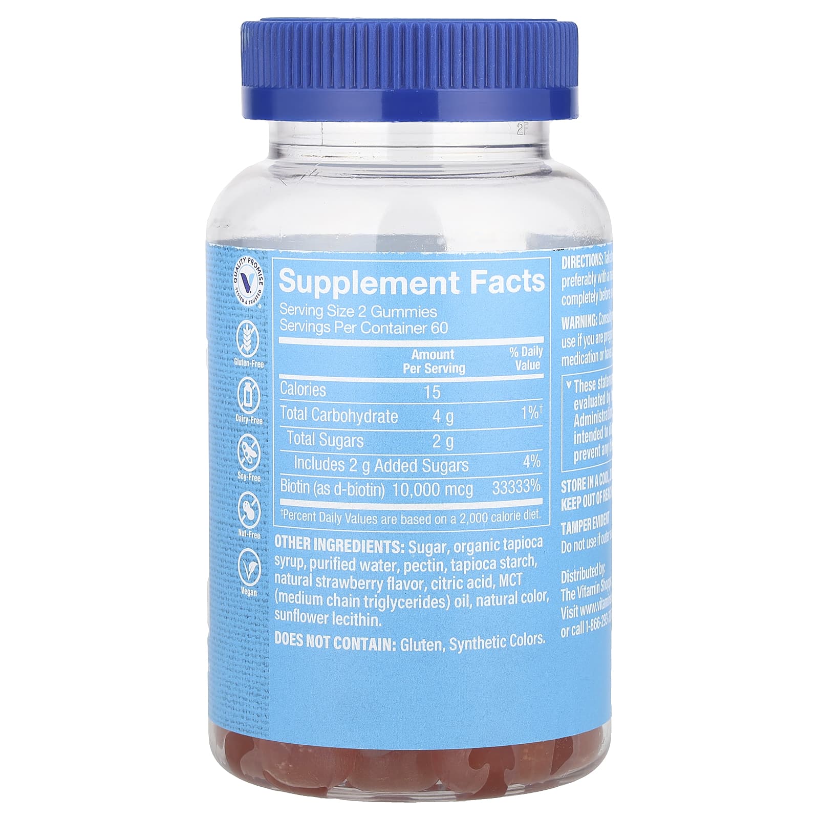 The Vitamin Shoppe, Biotin Gummies, Strawberry, 120 Gummies (5,000 mcg per Gummy)
