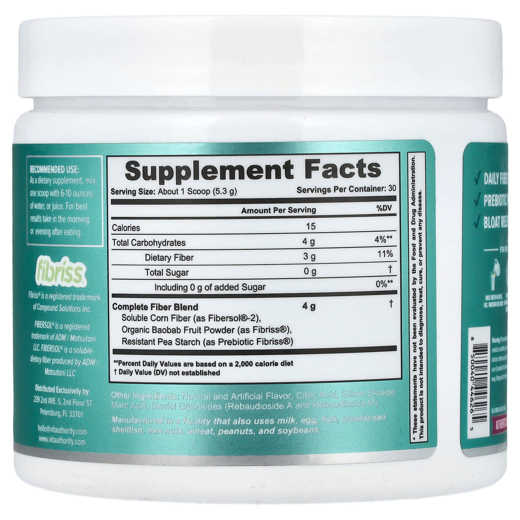 Vitauthority, Fiber Fix, Multi Fiber Gut Aid, Crisp Apple, 5.6 oz (159 g)