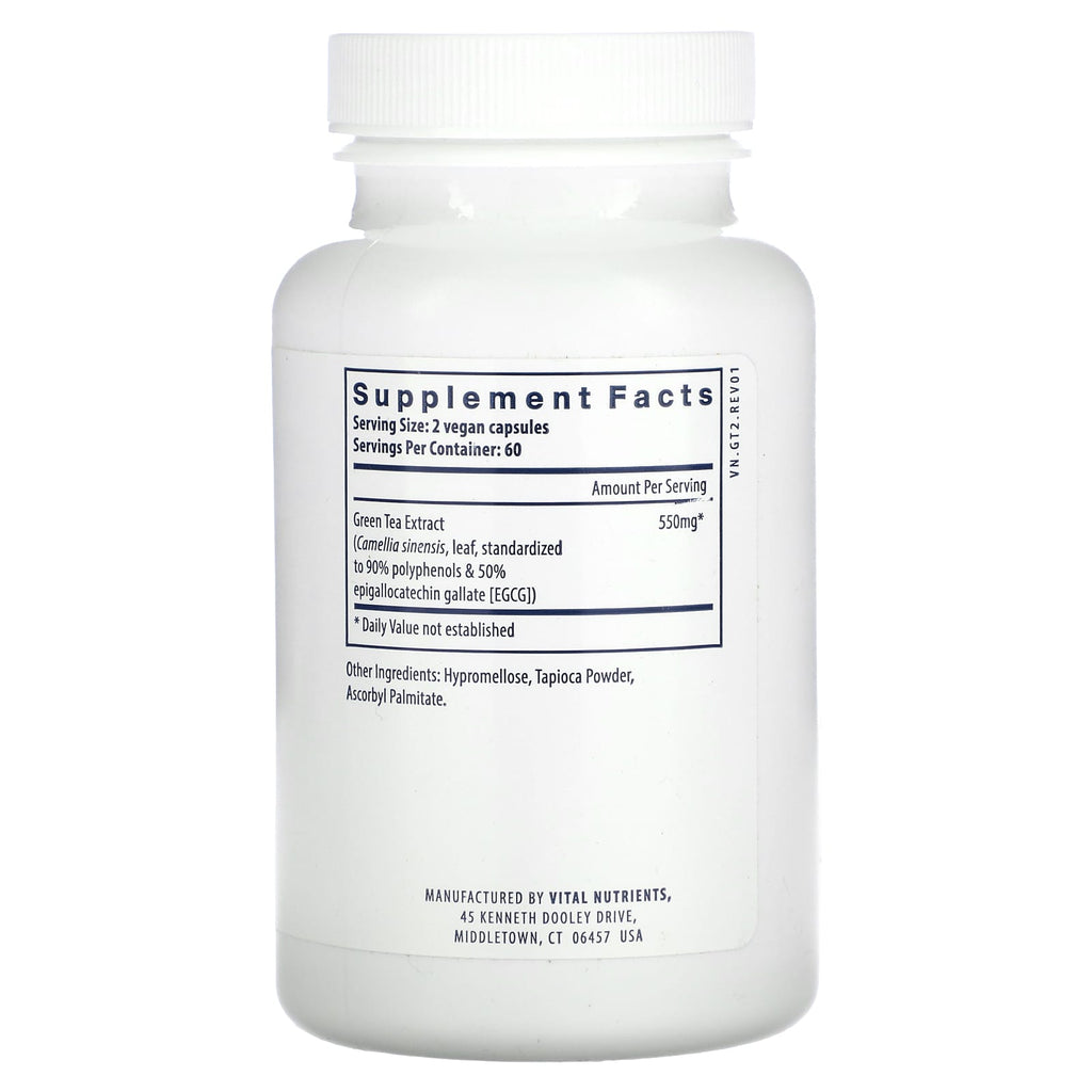 Vital Nutrients, Green Tea Extract, 120 Vegan Capsules (275 mg per Capsule)
