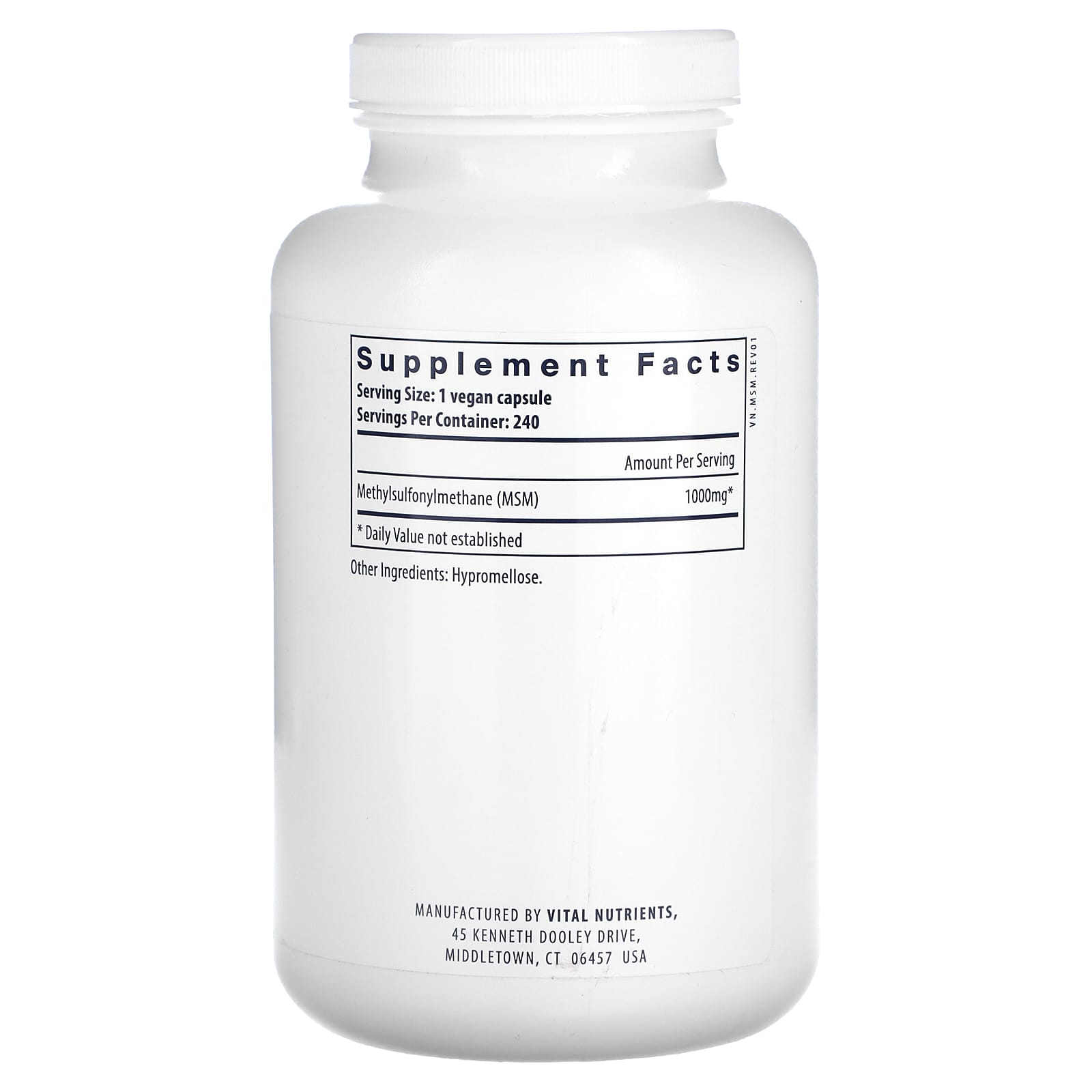 Vital Nutrients, MSM, 1,000 mg, 240 Vegan Capsules