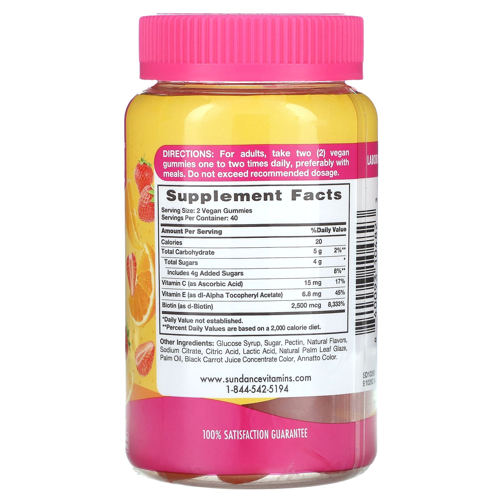Sundance Vitamins, Hair, Skin & Nails Gummies, Natural Fruit, 80 Vegan Gummies