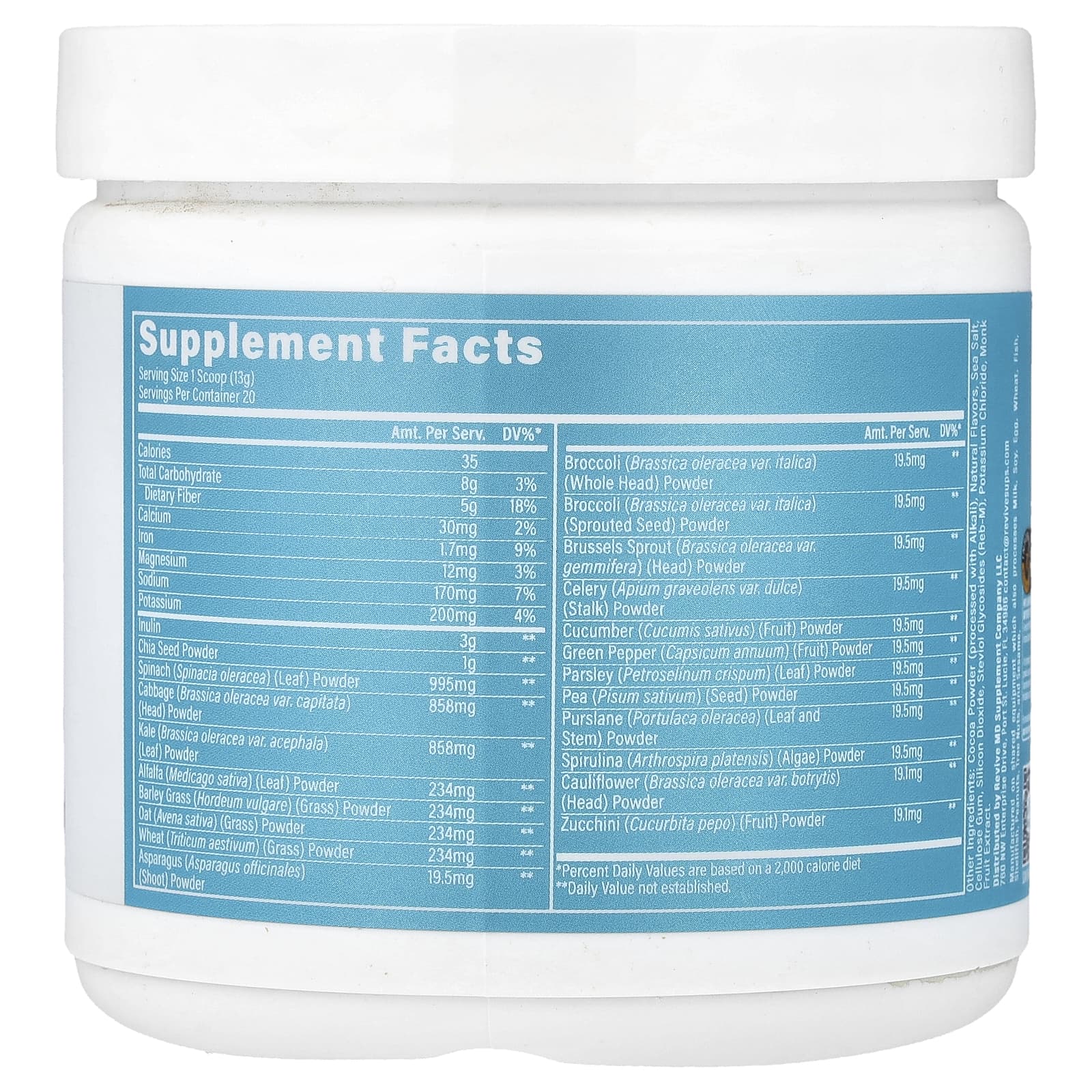 Revive, Daily Greens, Chocolate, 9.17 oz (260 g)