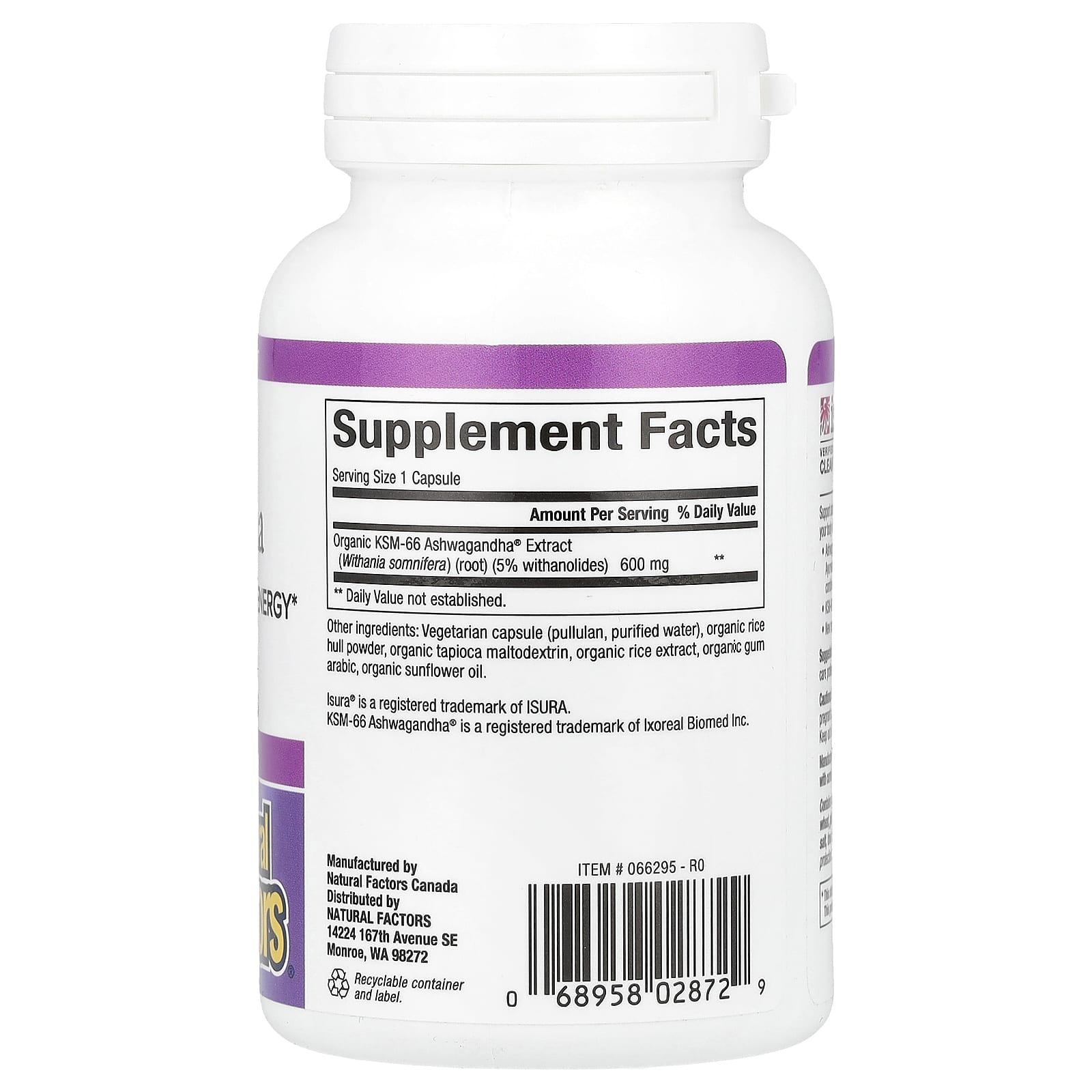 Natural Factors, Stress-Relax®, Ashwagandha, 600 mg, 60 Vegetarian Capsules