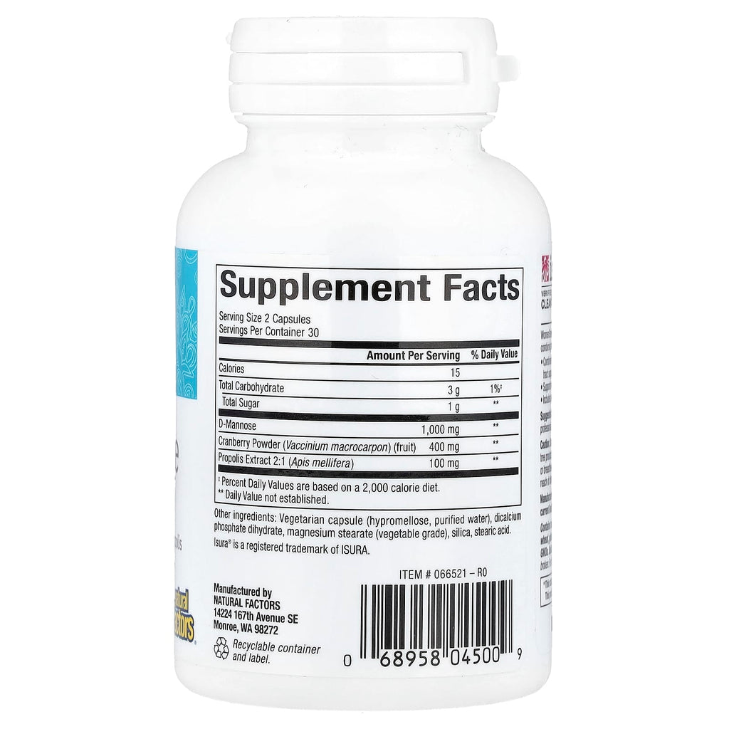 Natural Factors, WomenSense®, D-Mannose, 60 Vegetarian Capsules