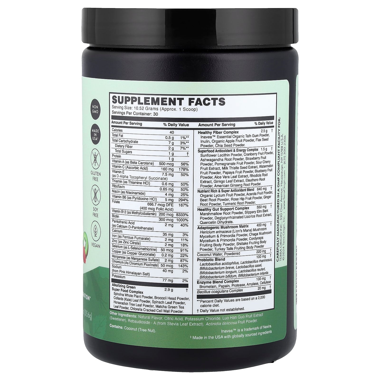 Terra Origin, Healthy Greens, Kiwi Strawberry, 11.13 oz (315.6 g)