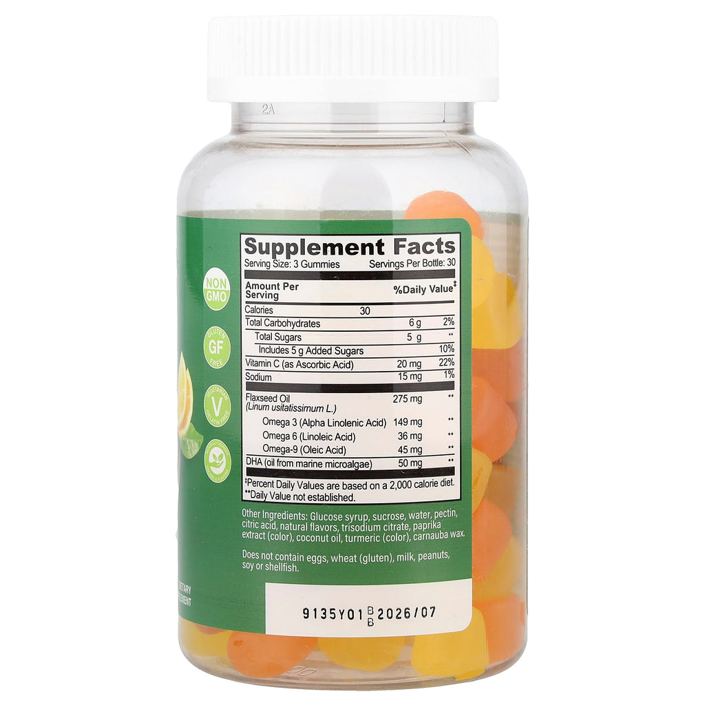 YumVs, Omega With DHA Gummies, Orange & Lemon, 90 Gummies