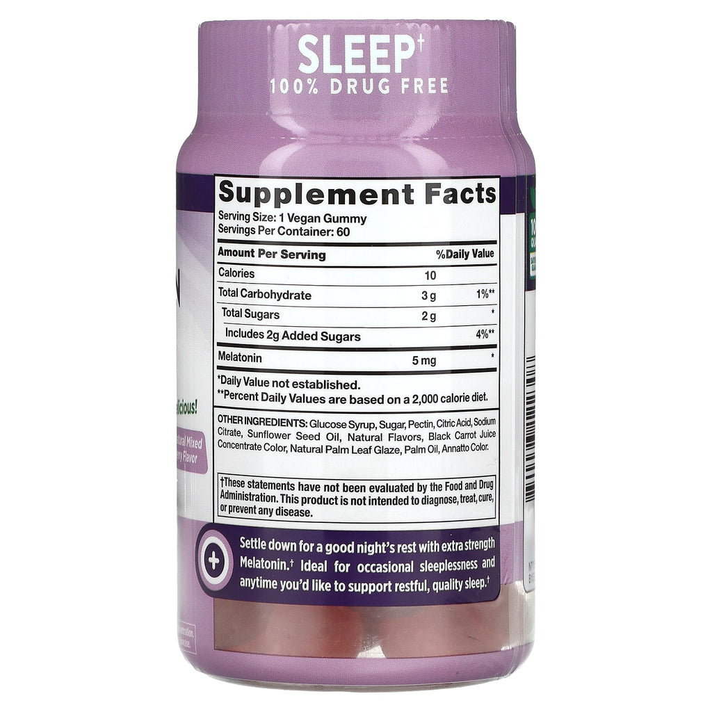 Nature's Truth, Sleep Melatonin, Mixed Berry, 5 mg, 60 Vegan Gummies