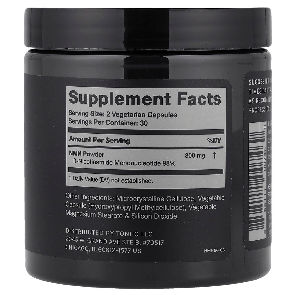 Toniiq, NMN 300, 60 Capsules (150 mg per Capsule)
