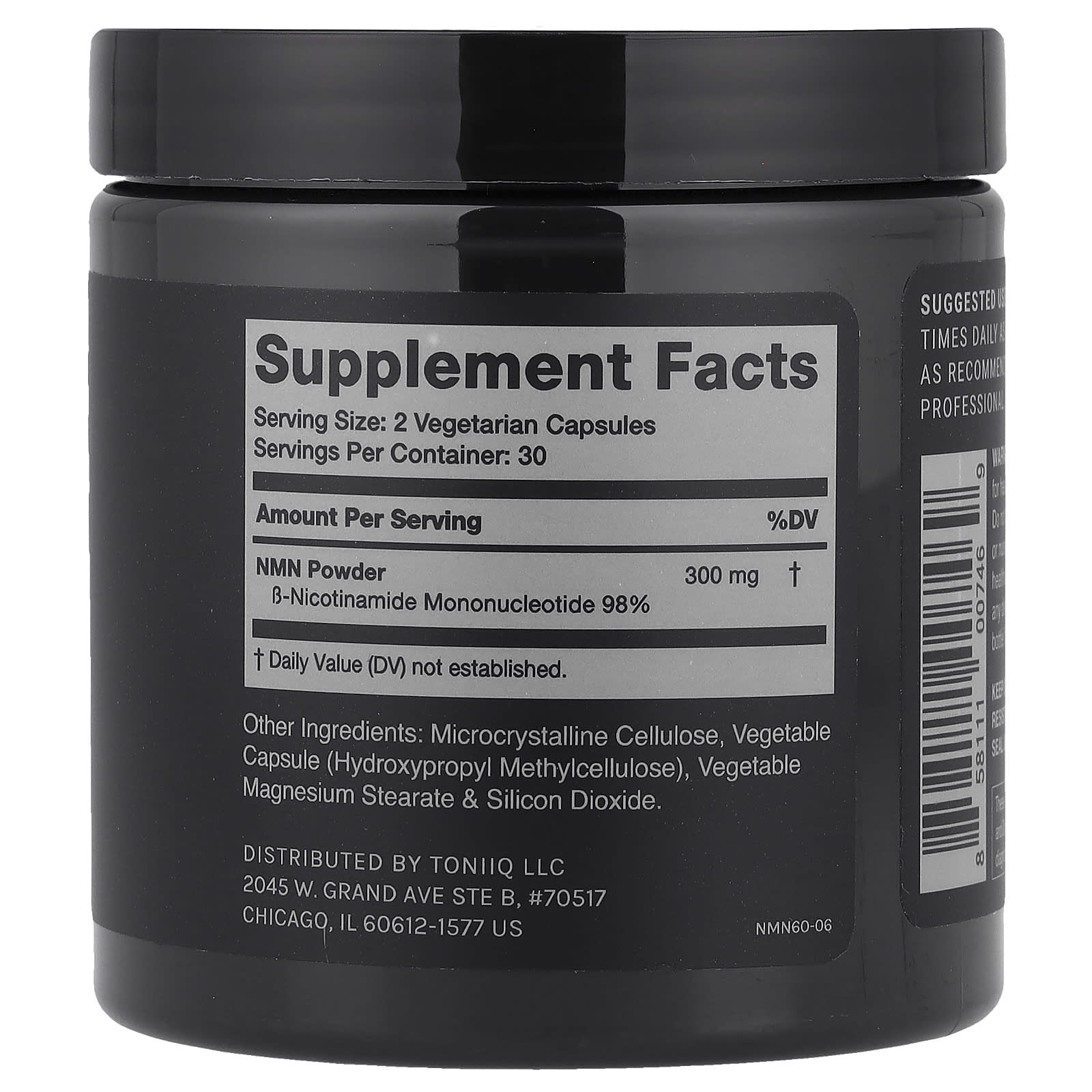 Toniiq, NMN 300, 60 Capsules (150 mg per Capsule)