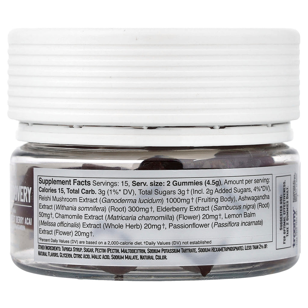 Troomy Nootropics, Recovery, Functional Mushrooms Gummies, Harvest Berry Acai, 30 Gummies