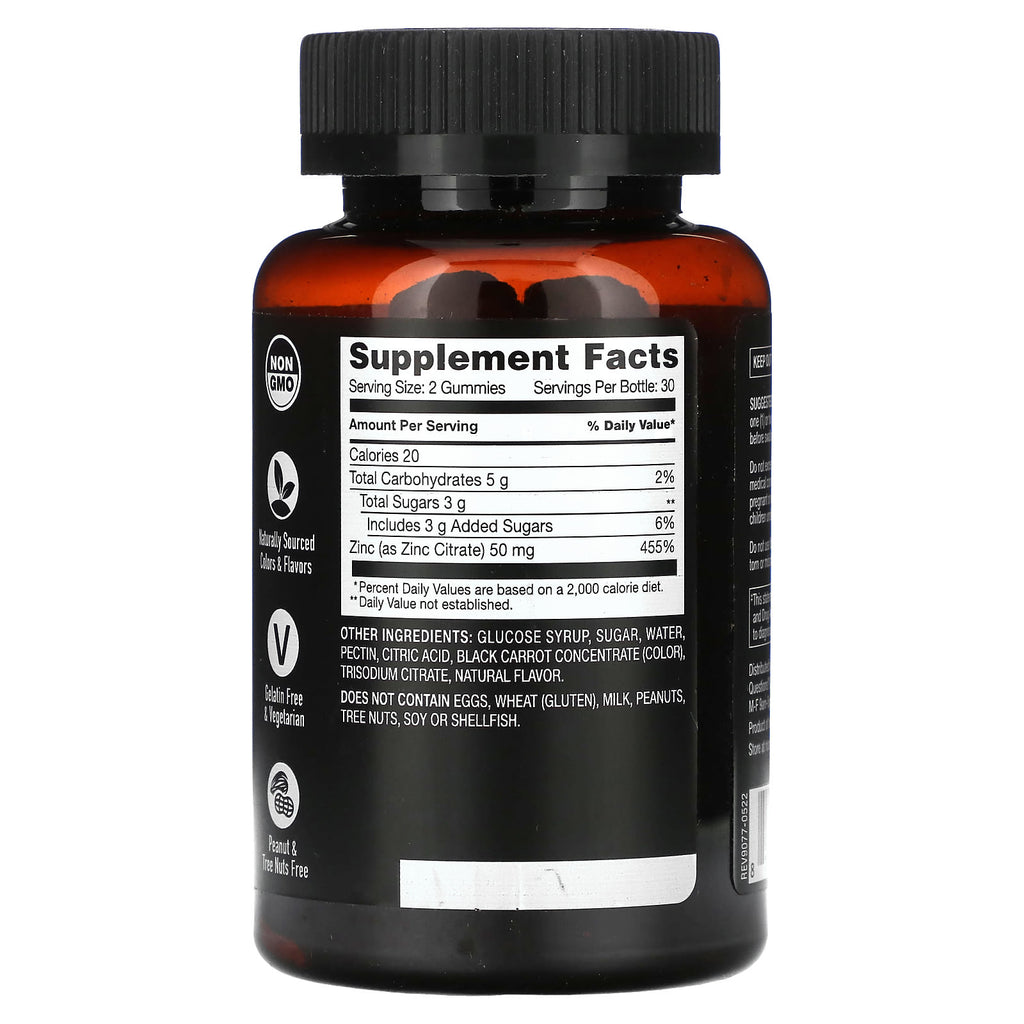 YumVs, Strong Earth Gummies, Zinc, Maximum Strength, Berry, 60 Gummies (25 mg per Gummy)