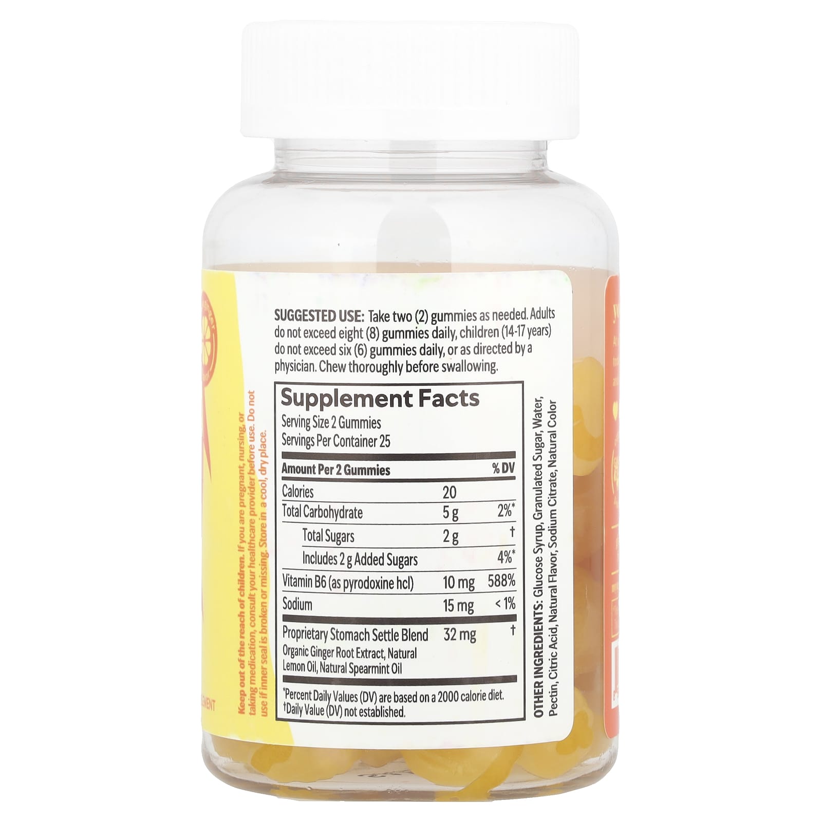 UpSpring, Stomach Settle® Gummies, Lemon Ginger, 50 Vegan Gummies