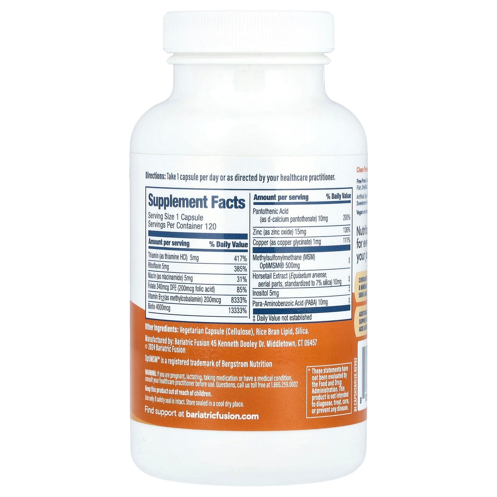 Bariatric Fusion, Hair, Skin & Nails Rejuvenator , 120 Capsules
