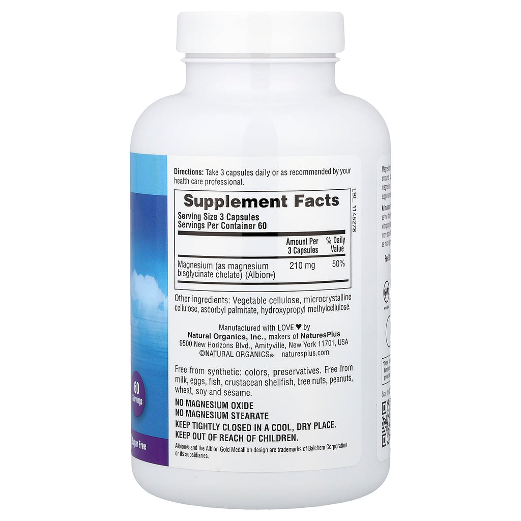 NaturesPlus, KalmAssure® Magnesium Bisglycinate, 180 Capsules (70 mg per Capsule)