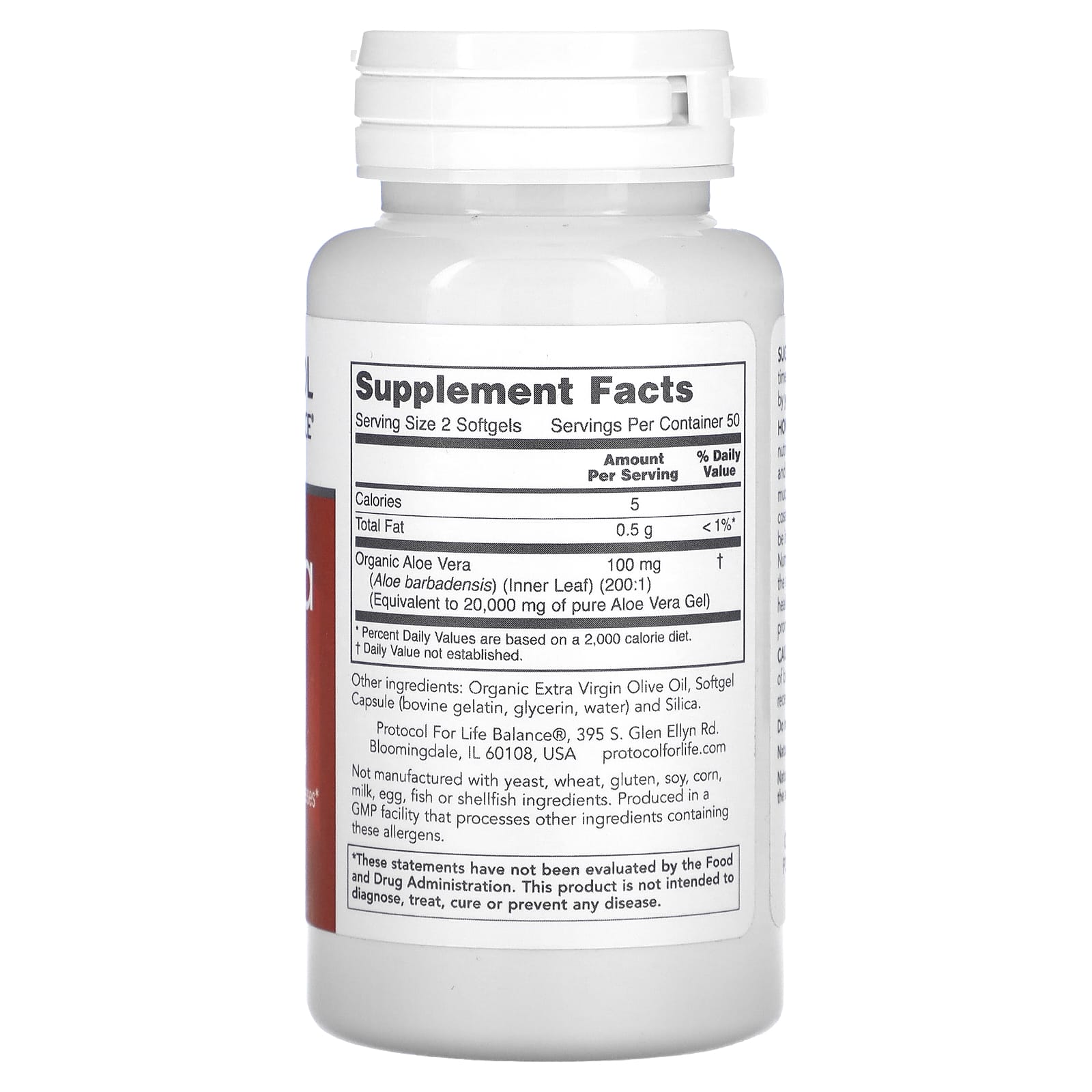 Protocol for Life Balance, Aloe Vera Gels, 10,000 mg, 100 Softgels
