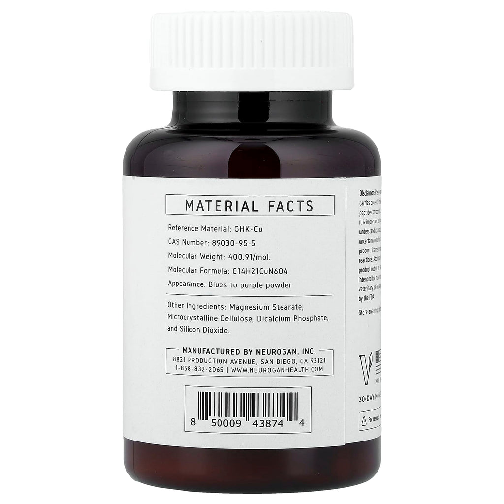 Neurogan Health, Copper Peptide GHK-CU , 120 mcg, 60 Tablets, 0.52 oz (15 g)