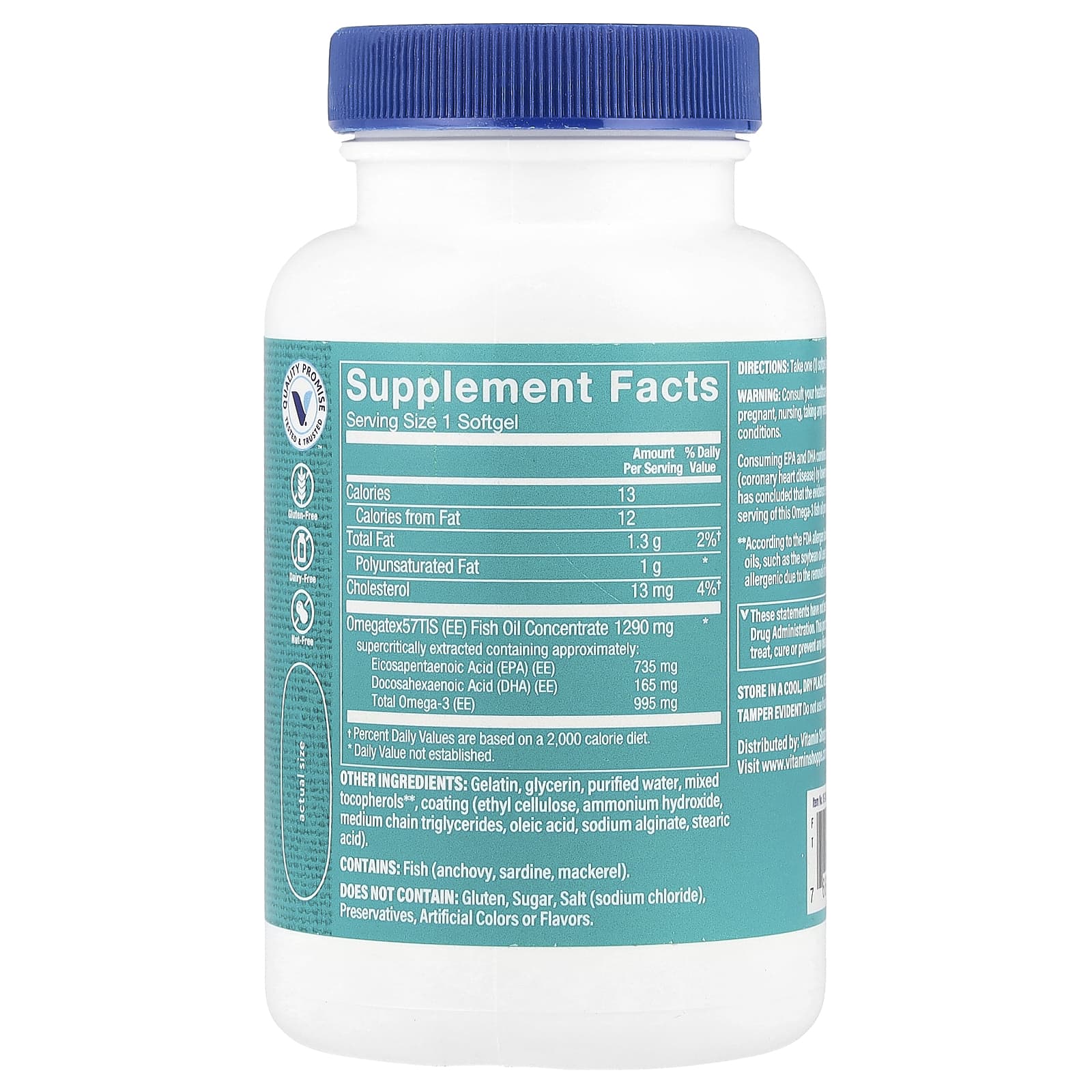 The Vitamin Shoppe, Super Omega-3 Fish Oil, 60 Softgels