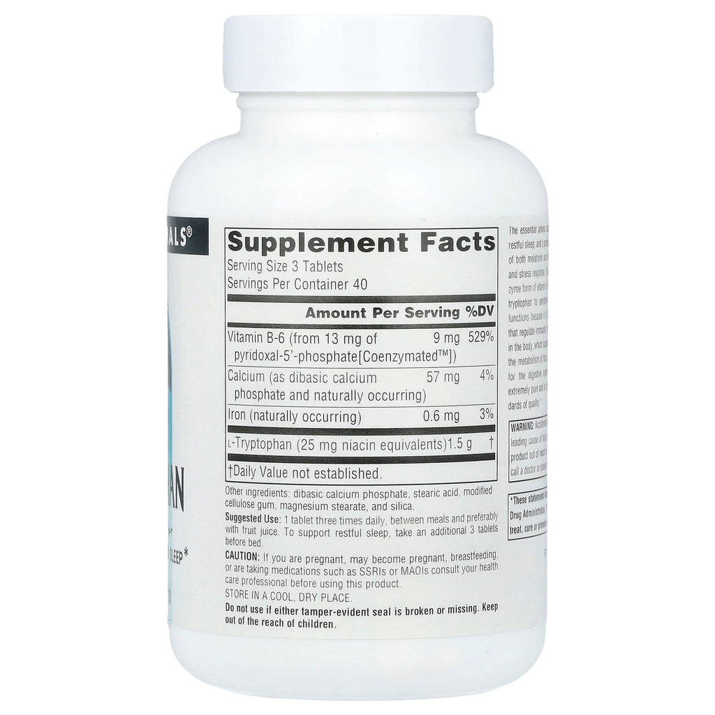 Source Naturals, L-Tryptophan With Coenzyme B-6, 120 Tablets