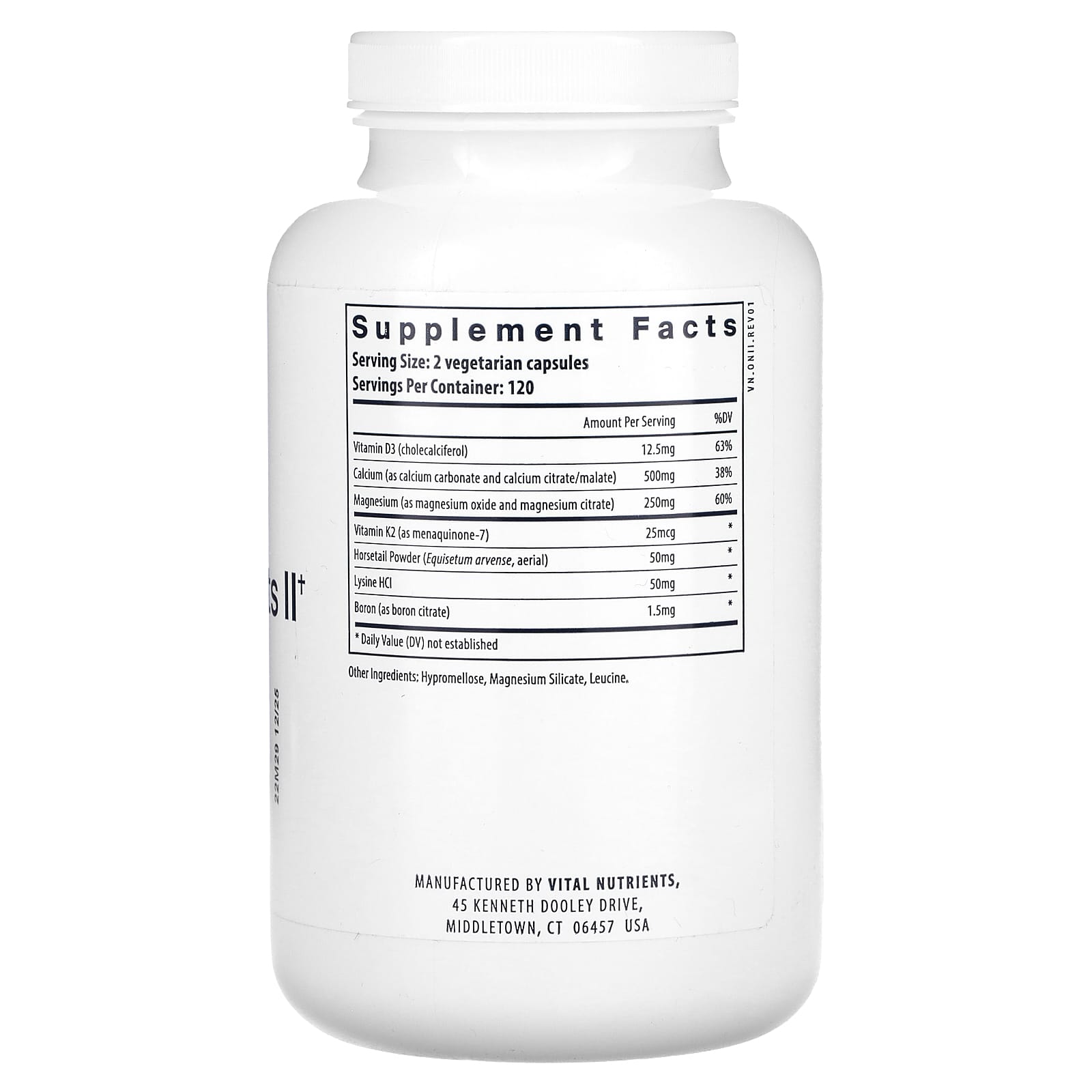 Vital Nutrients, Osteo-Nutrients II with Vitamin K2-7, 240 Vegetarian Capsules
