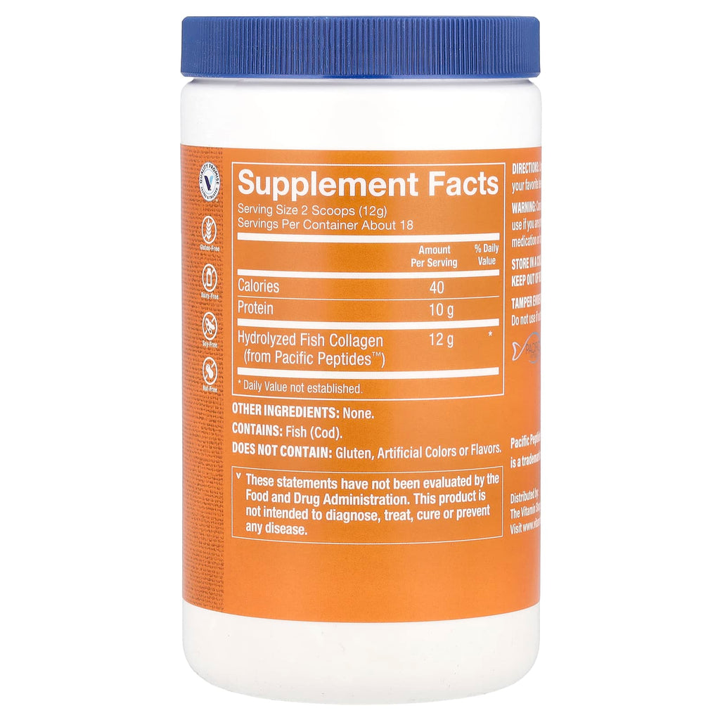 The Vitamin Shoppe, Marine Collagen, Unflavored, 7.62 oz (216 g)