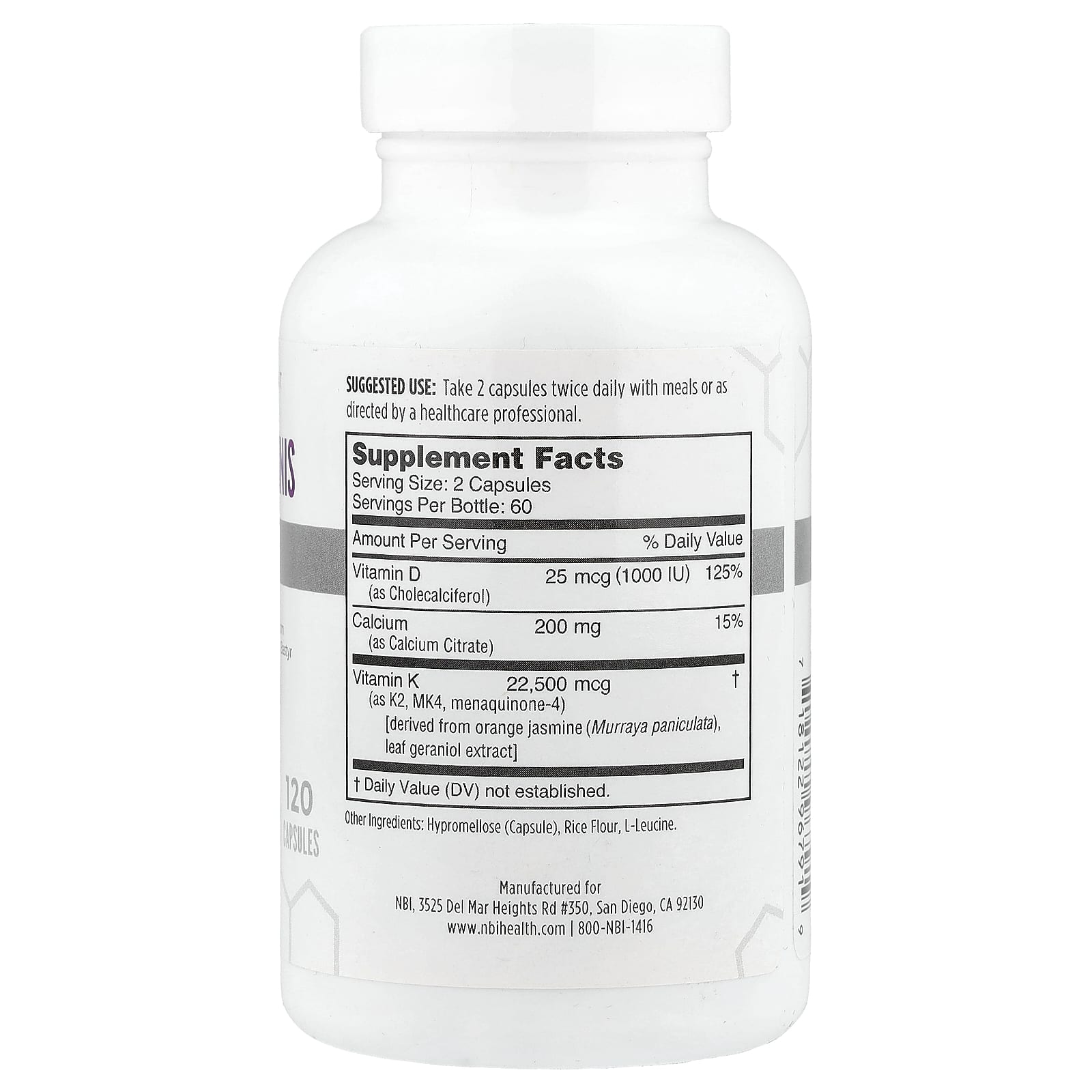 NBI, Osteo-K® Minis, 120 Capsules