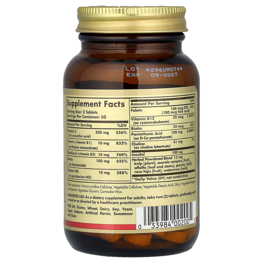 Solgar, B-Complex with Vitamin C Stress Formula, 100 Tablets