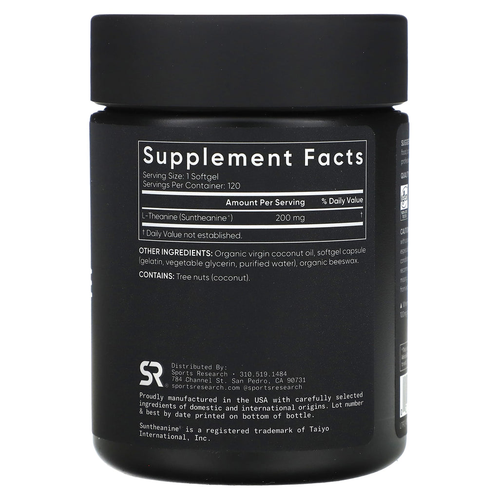Sports Research, L-Theanine, 200 mg, 120 Softgels