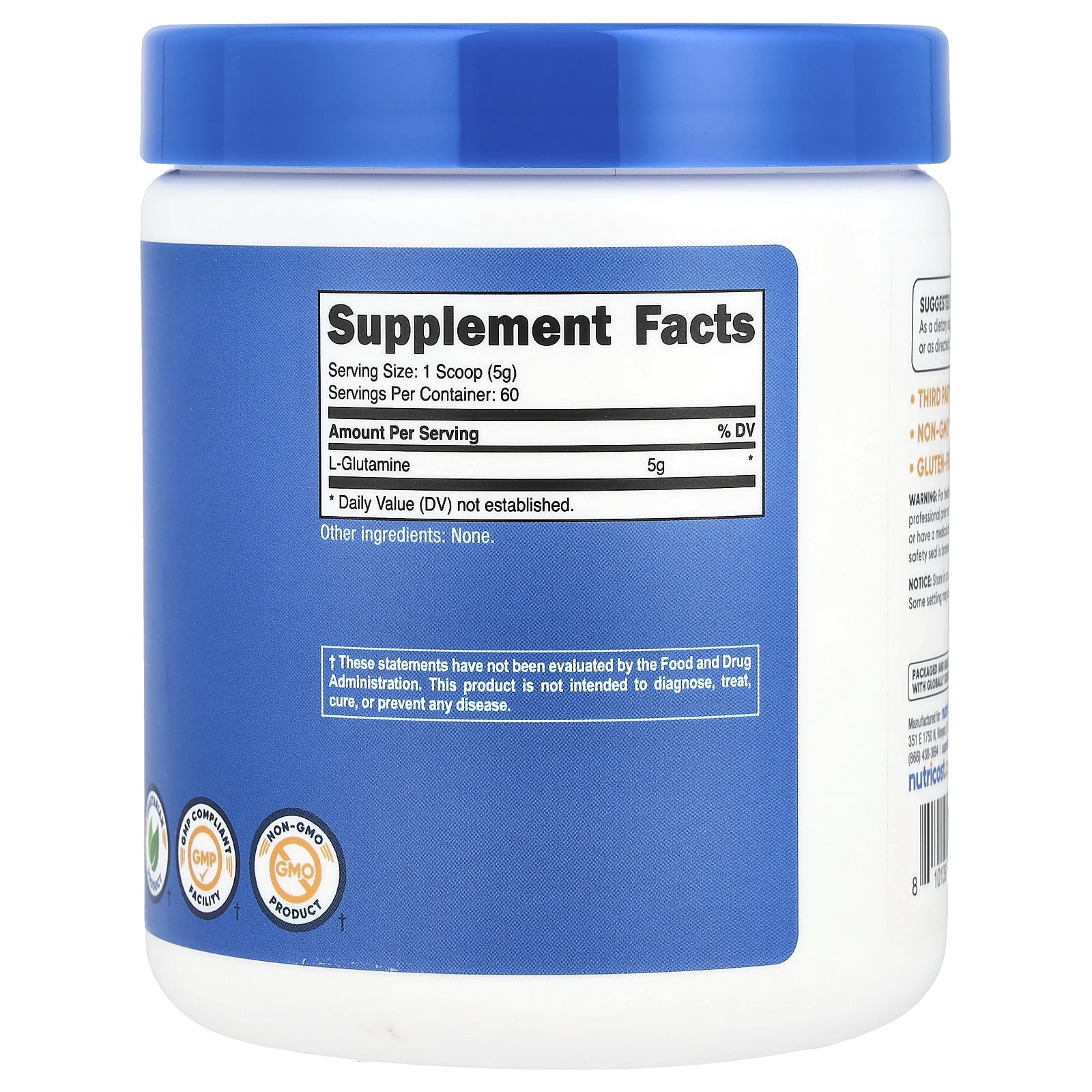Nutricost, L-Glutamine, Unflavored, 10.7 oz (300 g)