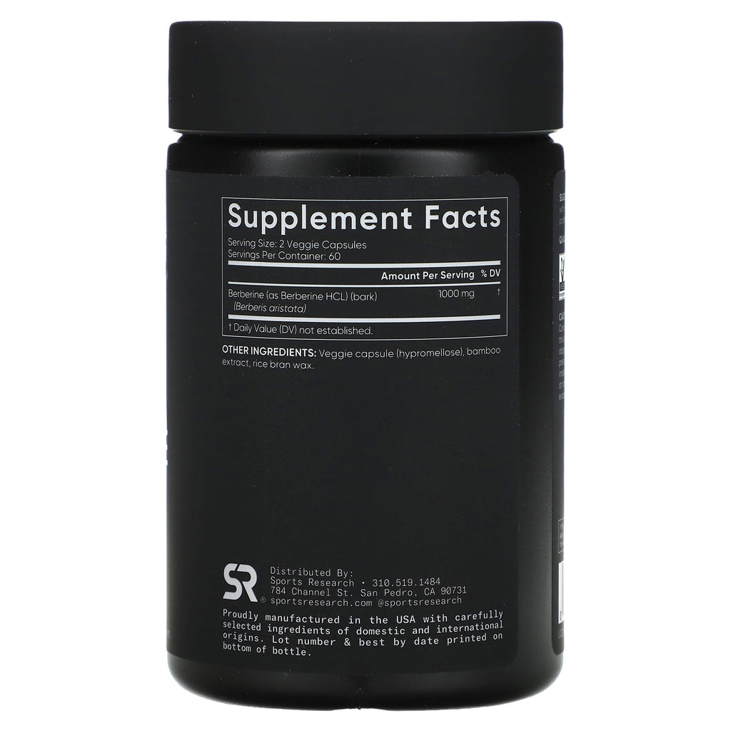 Sports Research, Berberine, 120 Veggie Capsules (500 mg per Capsule)