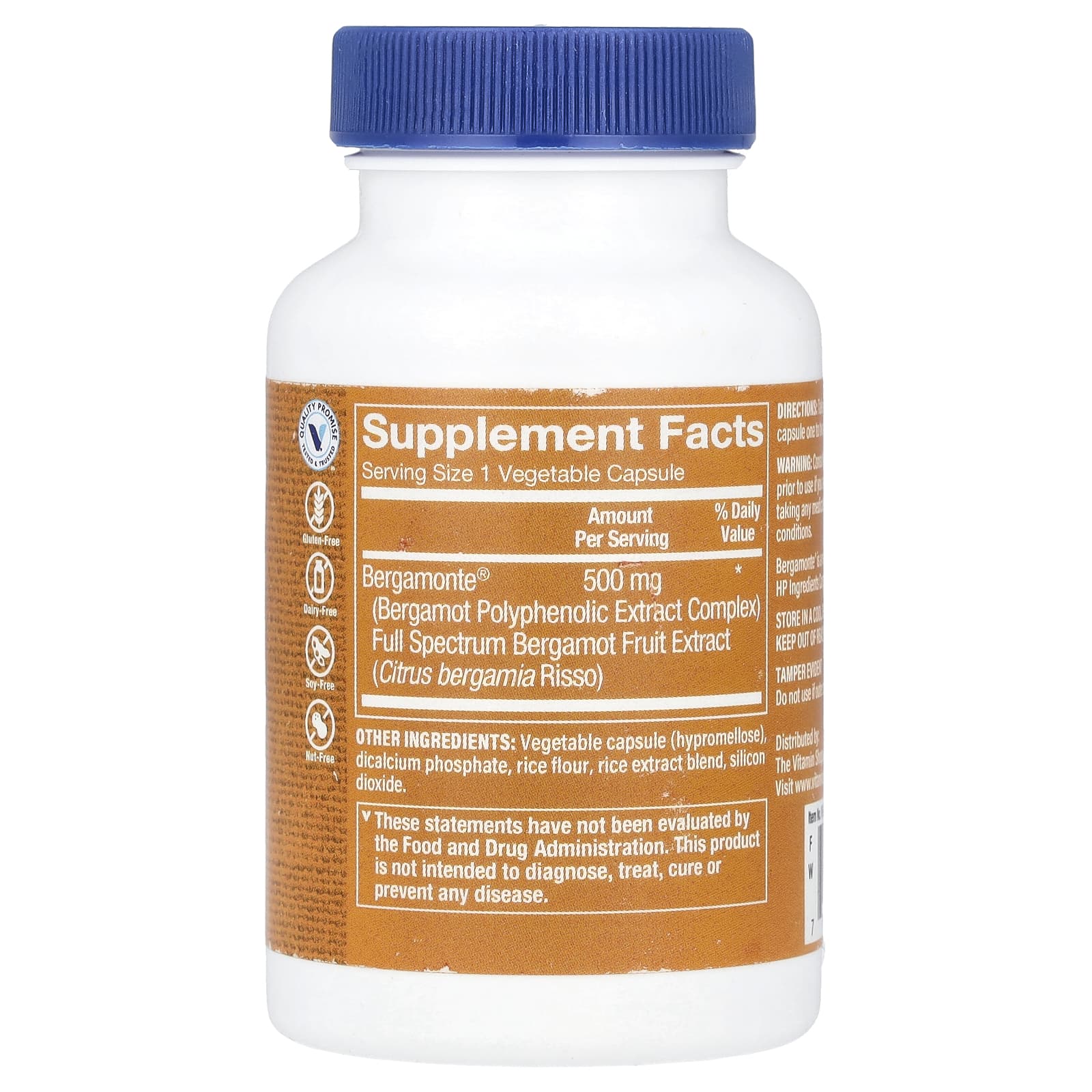 The Vitamin Shoppe, Citrus Bergamot, 500 mg, 60 Vegetable Capsules