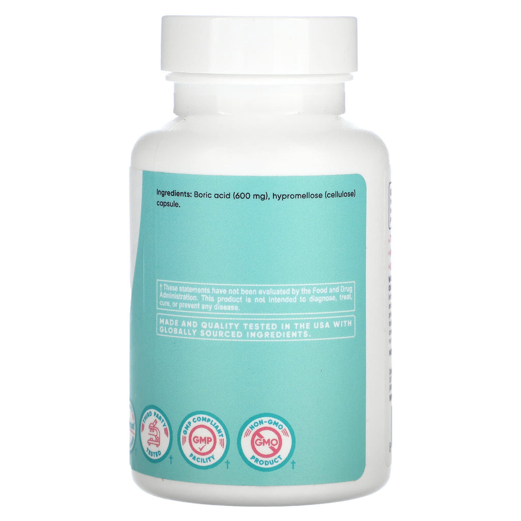 Nutricost, Women, Boric Acid, Vaginal Suppository, 600 mg, 30 Capsules