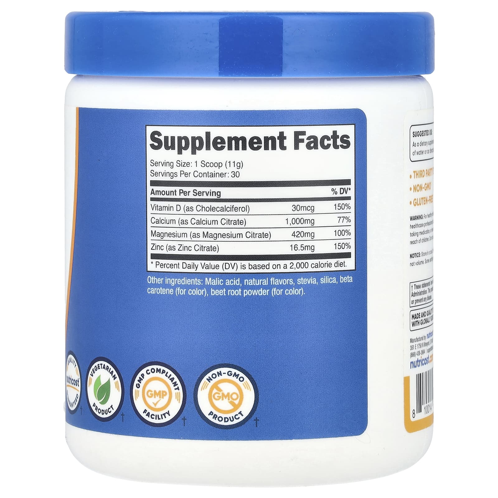 Nutricost, Calcium Magnesium & Zinc with Vitamin D3, Peach Mango, 12 oz (336 g)