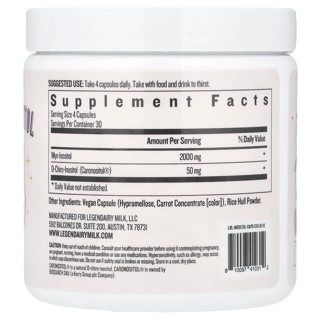 Legendairy Milk, Myo & D-Chiro Inositol , 120 Vegan Capsules