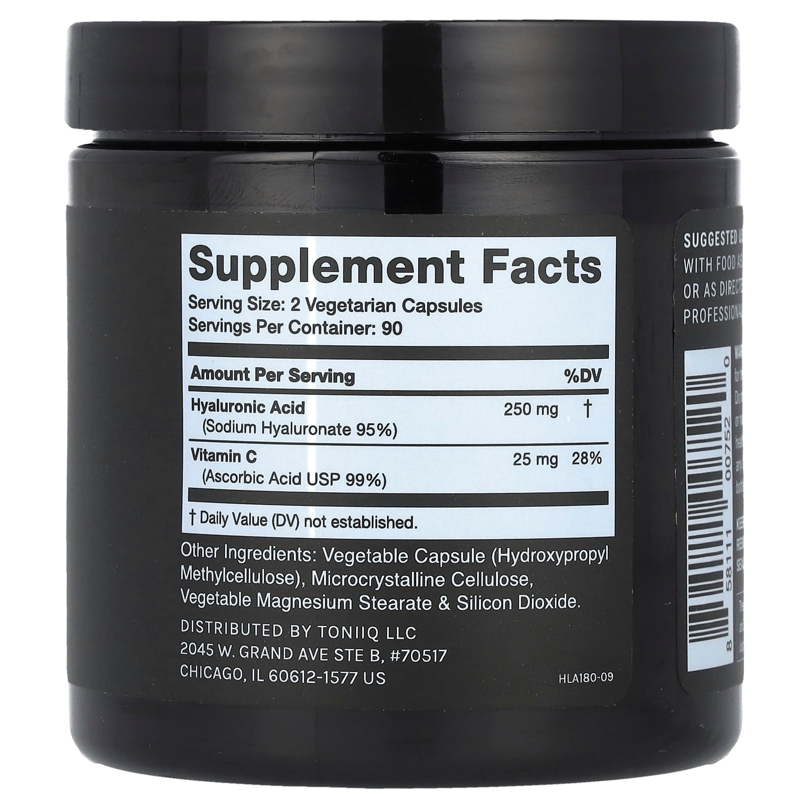 Toniiq, Hyaluronic Acid , 180 Capsules