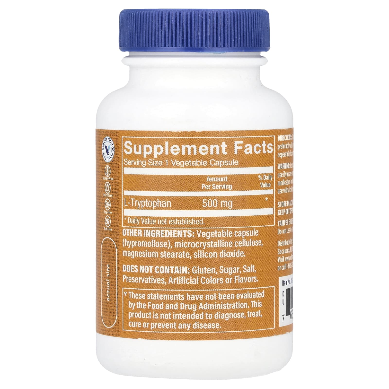 The Vitamin Shoppe, L-Tryptophan, 500 mg, 60 Vegetable Capsules
