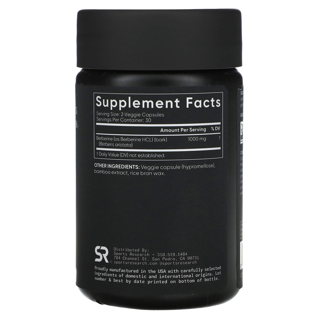 Sports Research, Berberine, 60 Veggie Capsules (500 mg per Capsule)