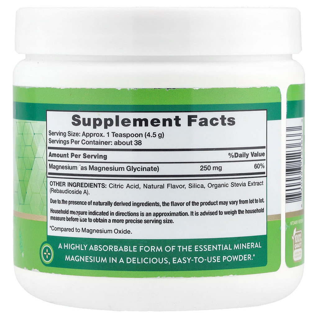 Nature's Truth, Non-Buffered Magnesium Glycinate Powder, Natural Lemon , 6 oz (170 g)
