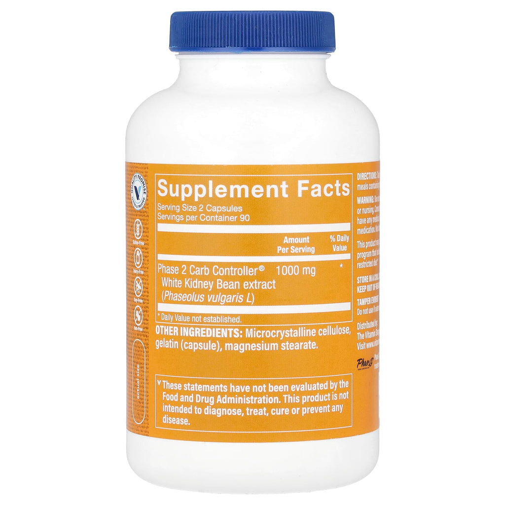 The Vitamin Shoppe, Phase 2 Carb Controller®, 180 Capsules (500 mg per Capsule)