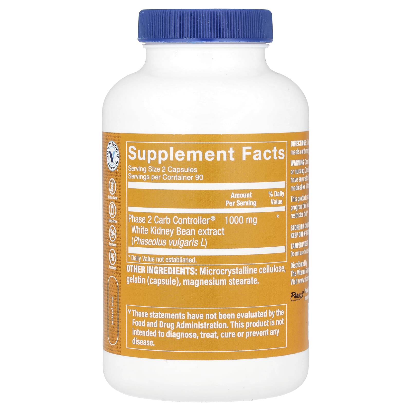 The Vitamin Shoppe, Phase 2 Carb Controller®, 180 Capsules (500 mg per Capsule)