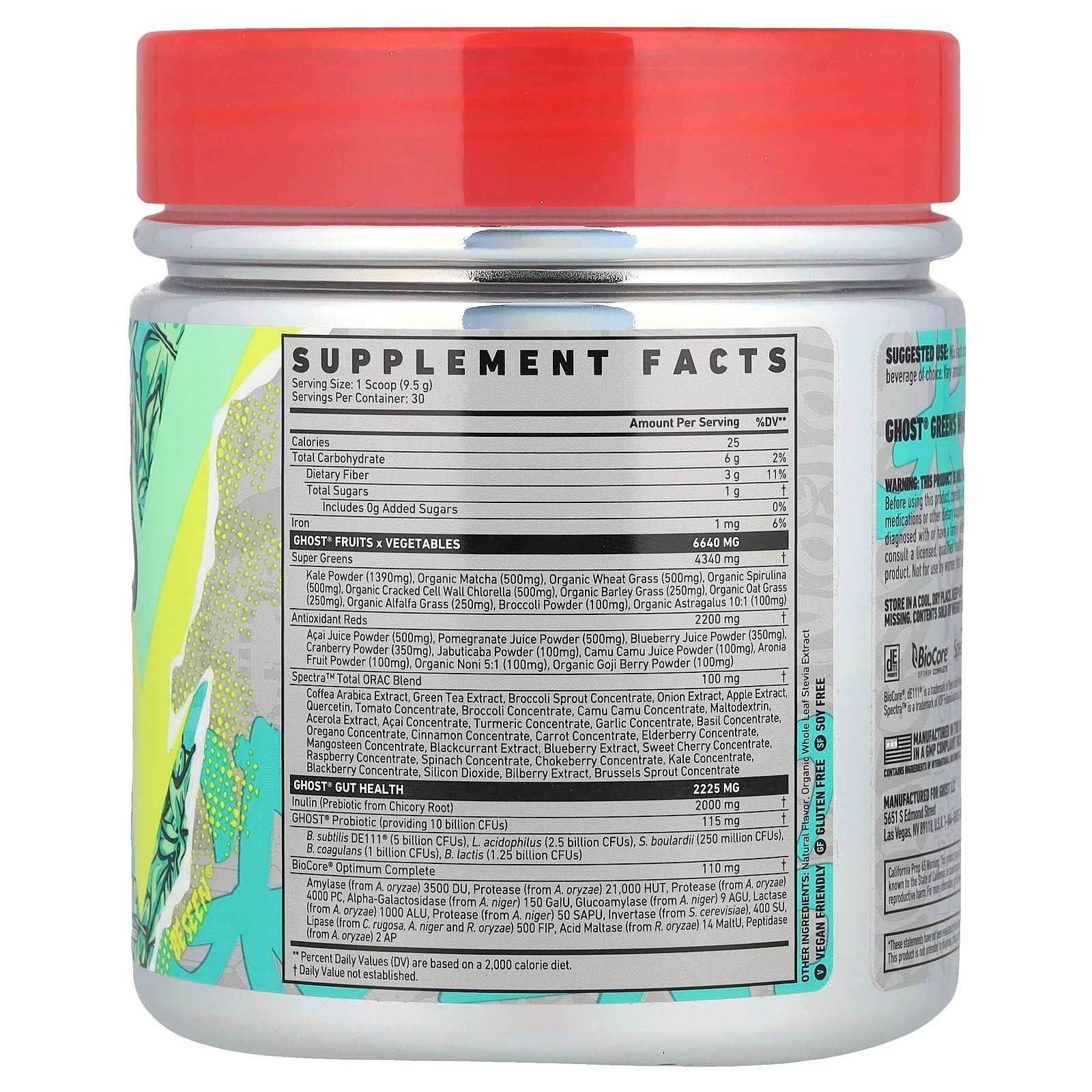 Ghost, Greens, Original, 10 oz (285 g)