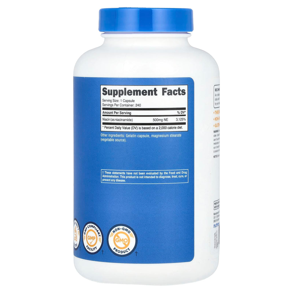 Nutricost, Niacinamide, 500 mg, 240 Capsules