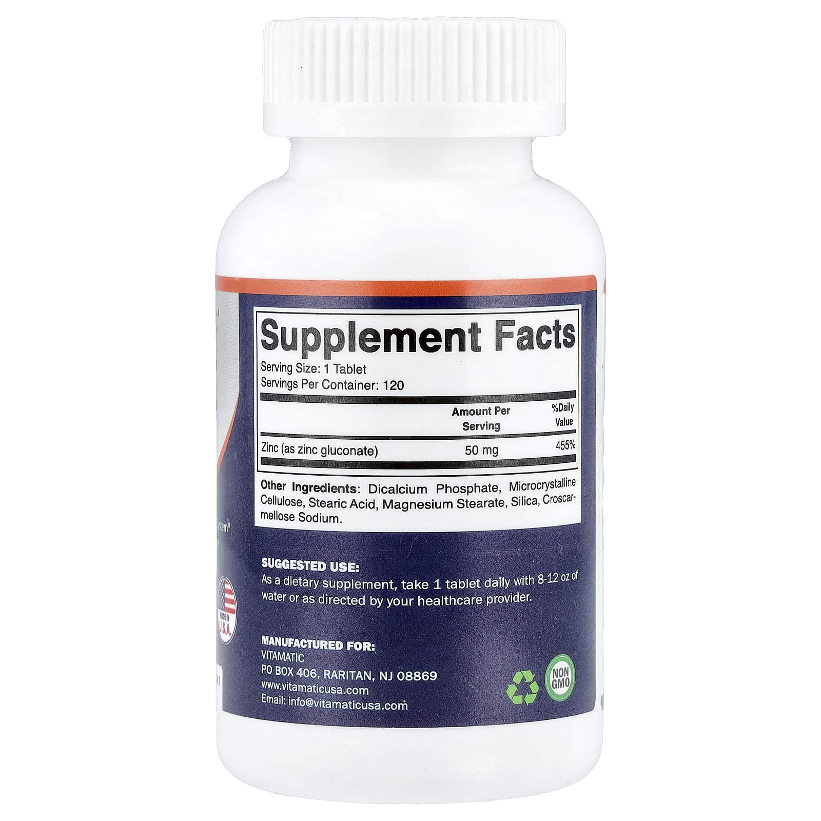 Vitamatic, Zinc, 50 mg, 120 Tablets