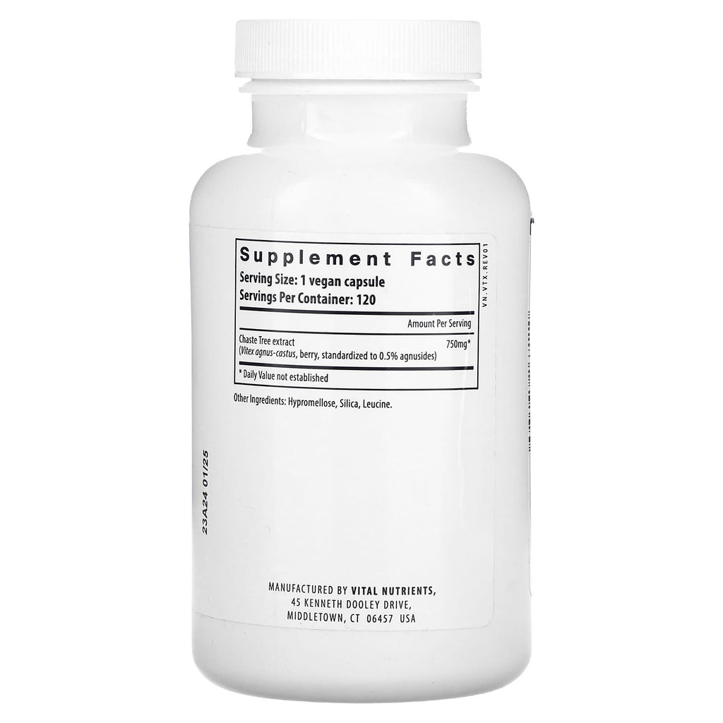 Vital Nutrients, Vitex 750, 750 mg, 120 Vegan Capsules