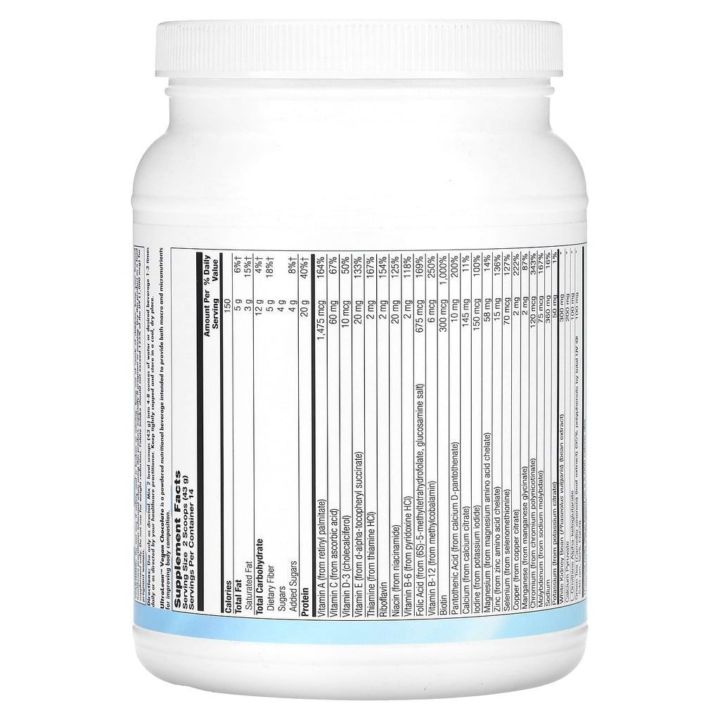 Nutra BioGenesis, UltraLean Vegan, Natural Chocolate, 1 lb 5.3 oz (604 g)