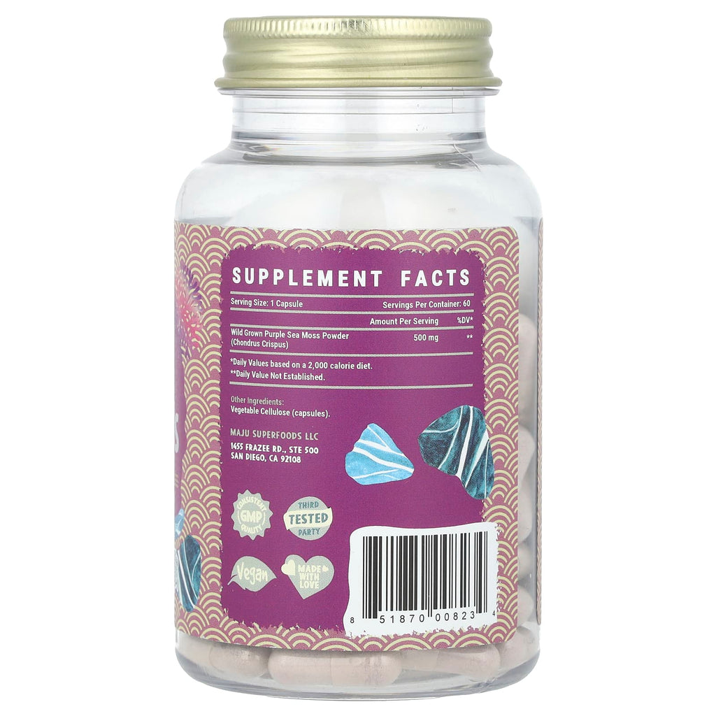 Maju Superfoods, Purple Sea Moss, 60 Capsules (500 mg per Capsule)