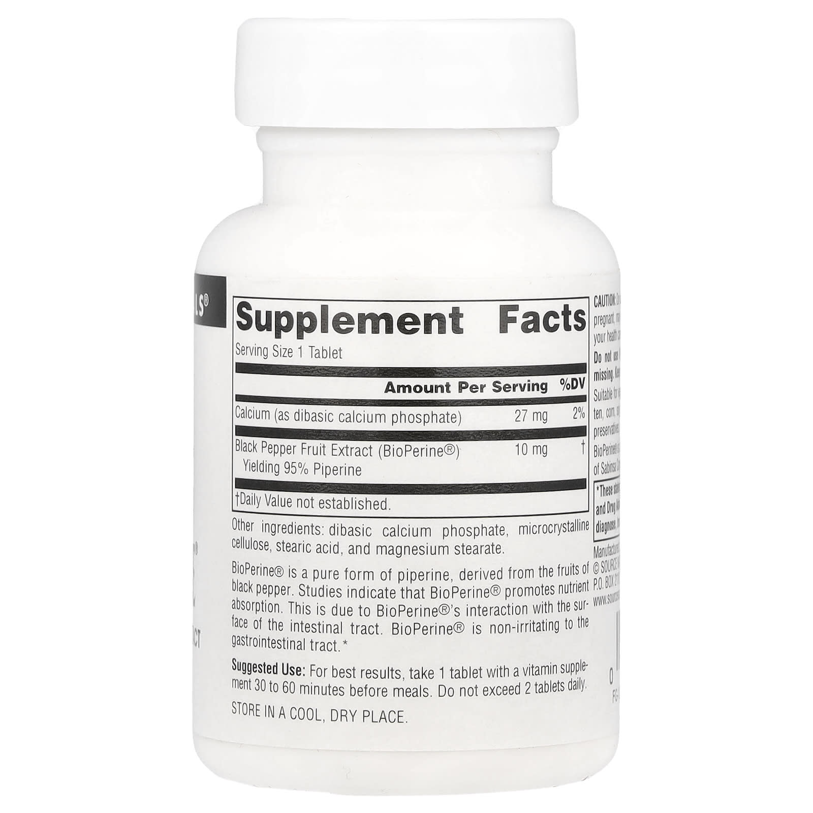 Source Naturals, BioPerine®, 60 Tablets
